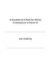 Donation - In Memorial or Honor of