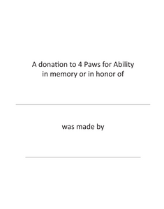 Donation - In Memorial or Honor of